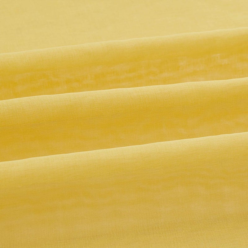 July Joy Semi Linen Look Sheer Curtains for Bedroom, Living Room Grommet Light Filtering Solid Voile Window Curtains, Set of 2 Panels (52 x 72 inch, Yellow) - Image 5